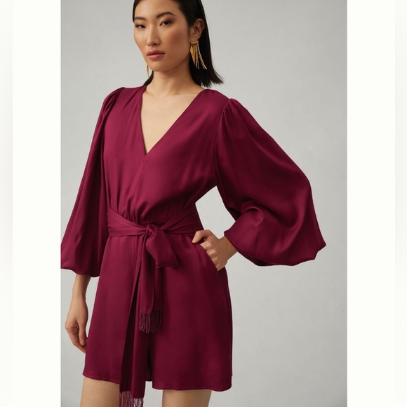 ✨ Anthropologie Farm Rio Bell-Sleeve Romper Sz S